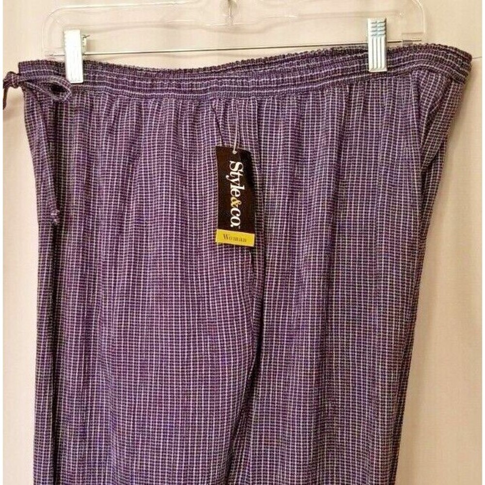 Women's Wide Leg Pants Style & Co. Pockets Elastic Waist New Tags Size 16W - Picture 1 of 7